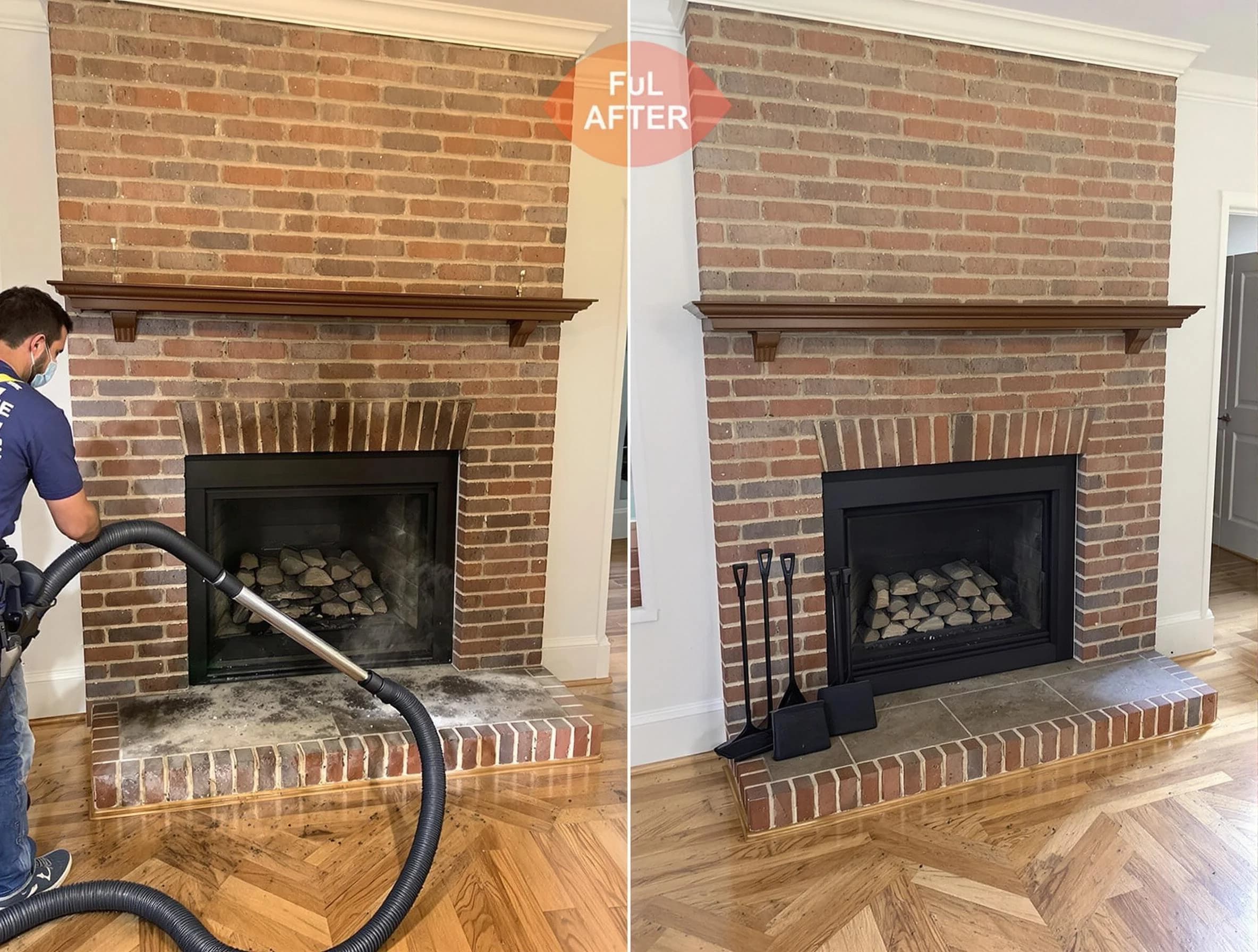 Chamblee Chimney Sweep carefully sanitizing a fireplace in Chamblee, GA