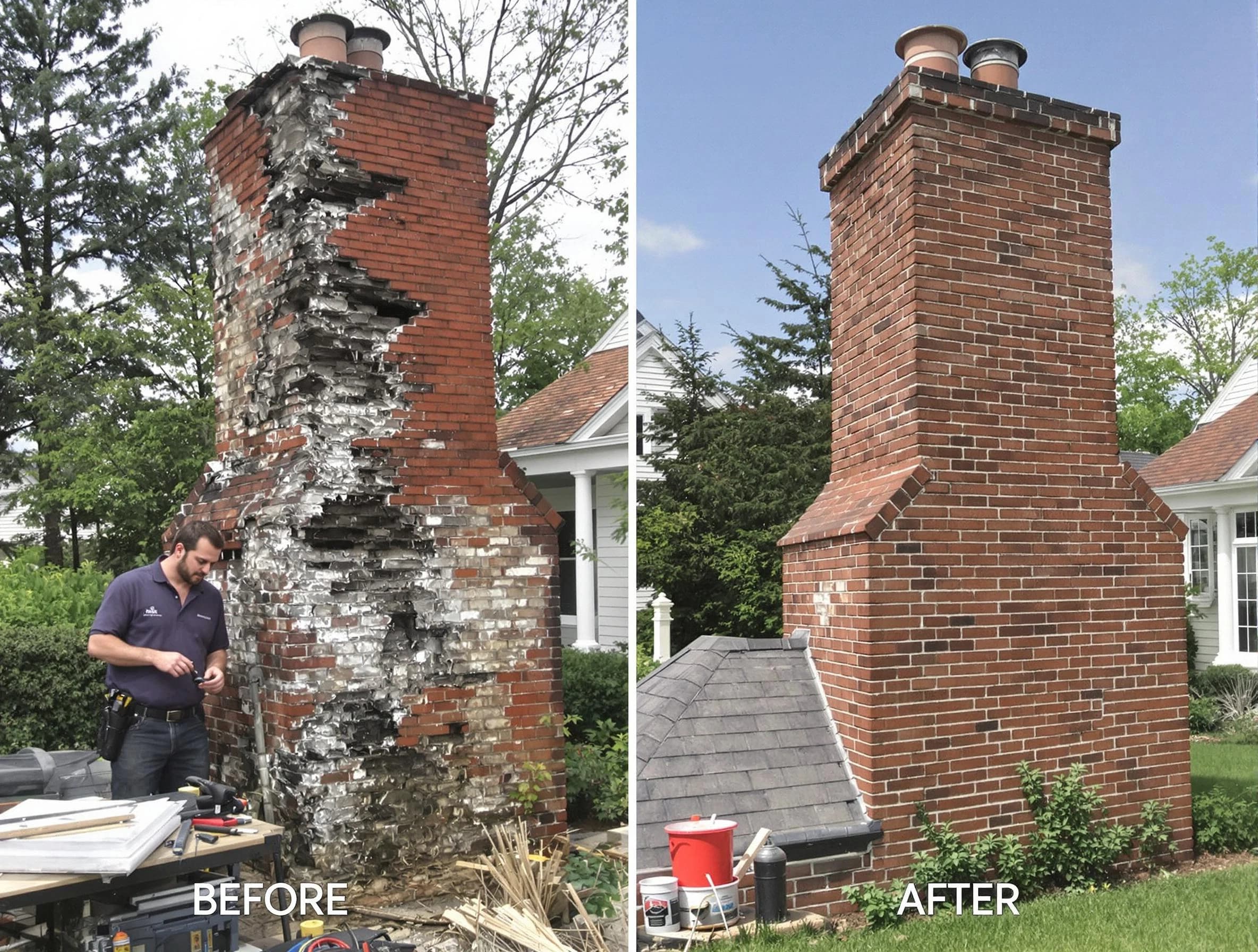 Chamblee Chimney Sweep performing a full chimney restoration in Chamblee, GA