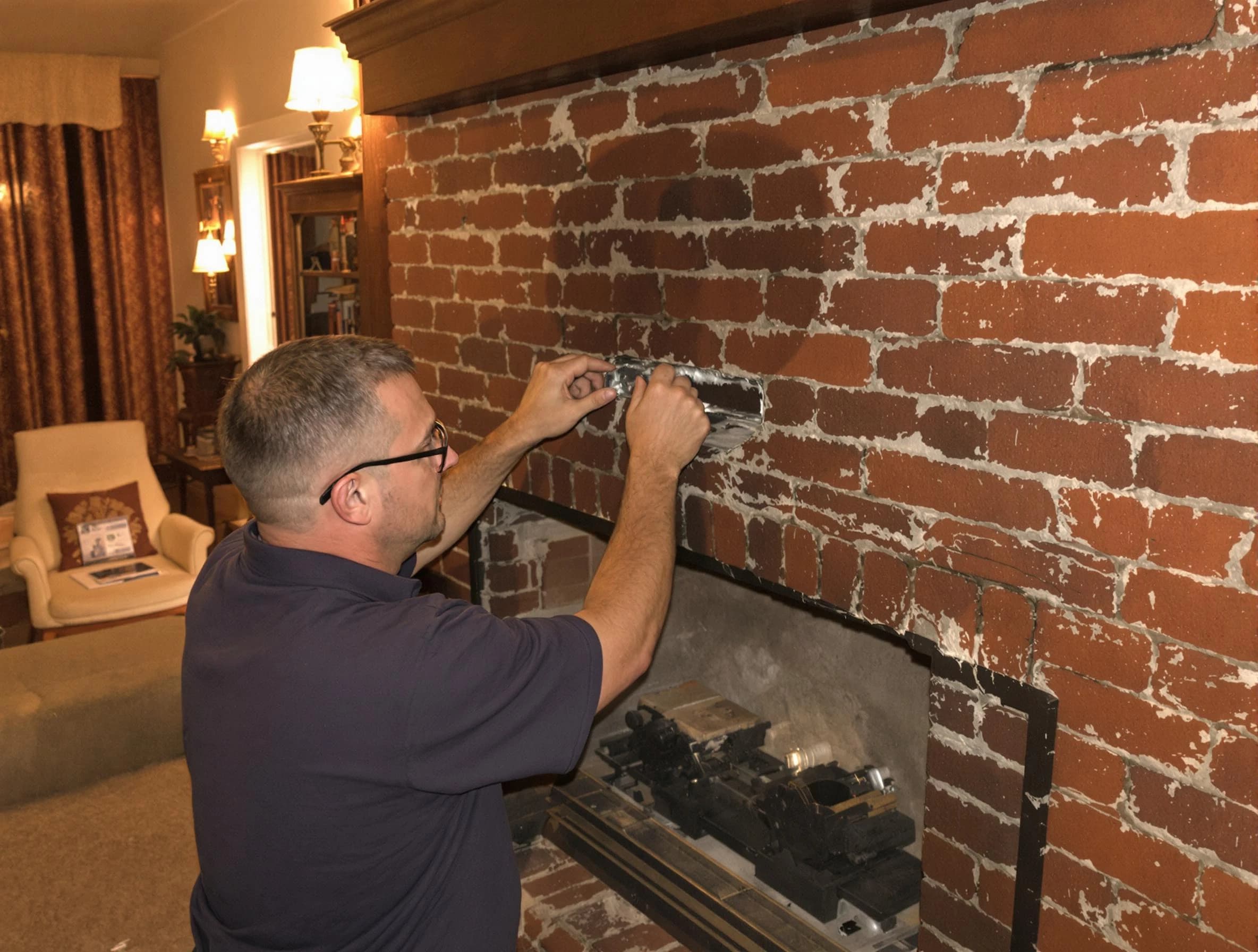 Chamblee Chimney Sweep expert fixing a fireplace in Chamblee, GA