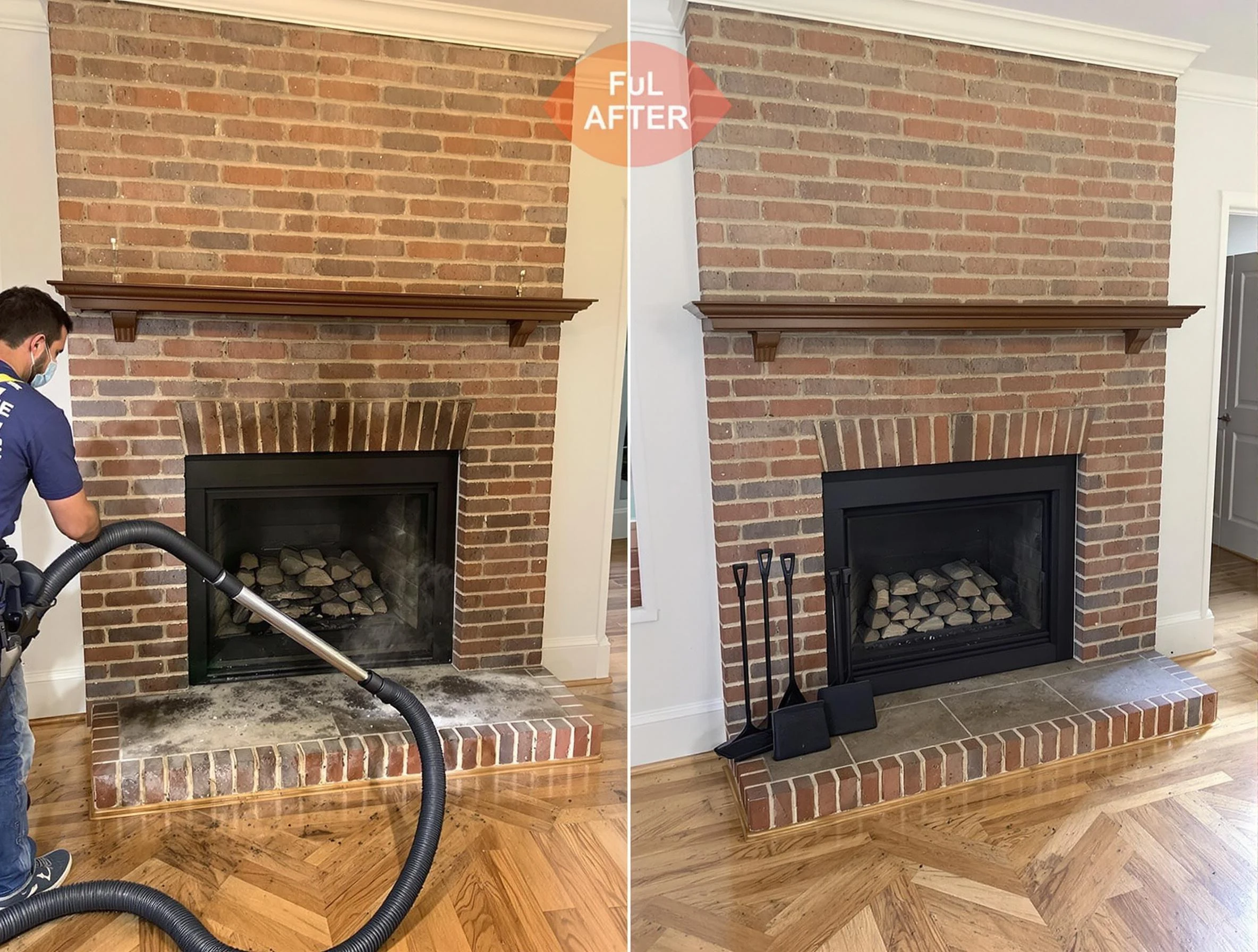 Chamblee Chimney Sweep carefully sanitizing a fireplace in Chamblee, GA
