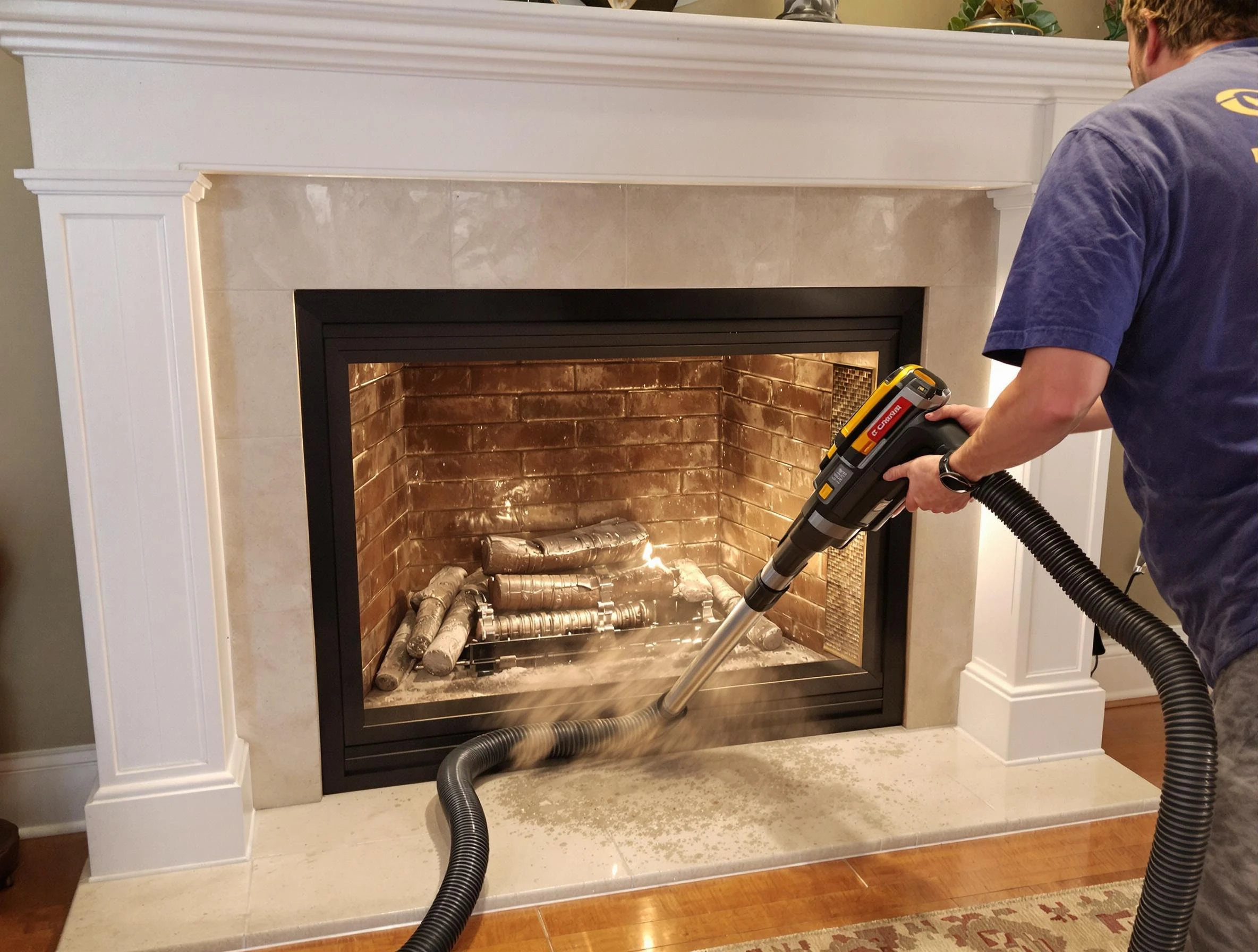 Fireplace cleaning performed by Chamblee Chimney Sweep in Chamblee, GA