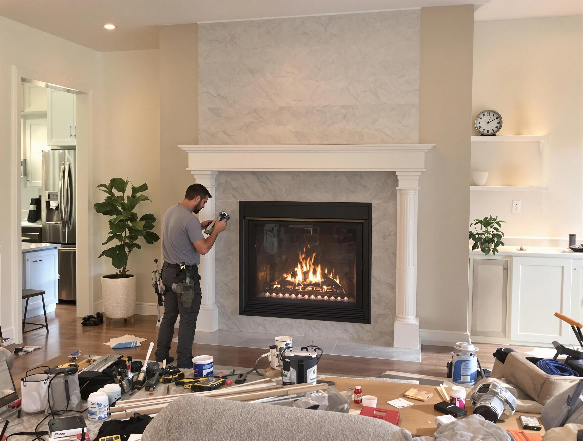 Newly installed fireplace by Chamblee Chimney Sweep in Chamblee, GA